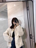 艾珠兒羊羔毛外套女裝秋冬季新款韓版寬松皮毛一體小香風(fēng)加絨加厚羊羔絨 乳白色 M 曬單實(shí)拍圖