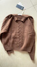 恒源祥厚款粗針 絞花羊毛衫女純羊毛秋冬套頭半高領(lǐng)毛衣新款復(fù)古針織衫 砂栗色 L /170/92A 曬單實(shí)拍圖