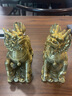 銅欣祥 銅麒麟擺件辦公室工藝品公司開(kāi)業(yè)喬遷禮品客廳玄關(guān)家居裝飾品 黃色6#一對(duì) 曬單實(shí)拍圖