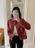 塔馳密司（TOUCH MISS）女裝設計感小眾百搭夾克上衣女春秋新款休閑時(shí)尚外套女 銹紅色 XL 曬單實(shí)拍圖