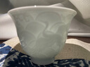 季慕家影青雕刻海水仙鶴紋單杯品茗杯手工青瓷茶杯個(gè)人專用主人杯 影青鶴鳴四海 200mL以下 曬單實(shí)拍圖