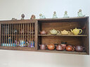 憨娃實(shí)木掛墻置物架博古架擺件陳列架壁掛茶杯收納架茶具架茶壺展示架 吊柜大號 曬單實(shí)拍圖