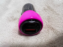 basa車(chē)載充電器超級快充頭 轉換器點(diǎn)煙器一拖二 適用蘋(píng)果15華為小米 玫紅色 曬單實(shí)拍圖