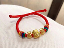 中國(guó)黃金（CHINA GOLD）黃金手鏈女款足金招財(cái)貓轉(zhuǎn)運(yùn)珠福袋手飾七夕情人節(jié)生日禮物 京速達(dá)*福袋招財(cái)貓手鏈 約1.3-1.35g 曬單實(shí)拍圖