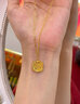 中國黃金（CHINA GOLD）拉絲小方糖黃金套鏈女款足金項鏈鎖骨鏈吊墜情人節(jié)生日禮物送女友 【今/次日達】拉絲小方糖AB套鏈 約4.6g 曬單實拍圖