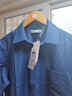 金利來(lái)（Goldlion）男裝含羊毛蓄熱升溫長(cháng)袖襯衫男士款秋冬商務(wù)休閑保暖襯衣 寶藍-85 M 曬單實(shí)拍圖