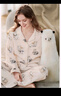 嫚熙（EMXEE）秋冬莫代爾空氣棉孕婦哺乳孕婦睡衣月子服產(chǎn)婦產(chǎn)后夾棉家居服 曬單實(shí)拍圖