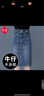 木榮牛仔半身裙女春夏2025新款韓版高腰顯瘦中長(zhǎng)款彈力開(kāi)叉a字包臀裙 藍(lán)色 M (建議95-105斤) 曬單實(shí)拍圖