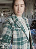 啄木鳥(niǎo)（TUCANO）格子毛呢西裝外套短褲兩件套女2025春季新款小個(gè)子時(shí)尚小香風(fēng)套裝 綠色 L (建議105-115斤 高品質(zhì)) 曬單實(shí)拍圖