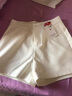 魅力棠西裝短褲女高腰2024夏季新款顯瘦休閑褲女寬松a字熱褲百搭雪紡褲 白色 L/28(105-115斤) 曬單實(shí)拍圖