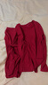 纖絲鳥(niǎo)秋衣秋褲套裝女棉莫代爾圓領(lǐng)薄款修身內衣中國紅 鴻運裝-女 L 曬單實(shí)拍圖