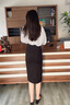 晨芙職業(yè)裝半身裙女過(guò)膝西裝中長(cháng)裙高腰開(kāi)叉包臀裙氣質(zhì)前臺西裙工作裙 0891黑色常規長(cháng)裙 L 建議110-115斤 曬單實(shí)拍圖