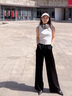 FIRSTSTATION【商場(chǎng)同款】大雅家經(jīng)典圓領(lǐng)撞色針織背心毛衣女24春夏新款9001A 白色 160/84A/M 曬單實(shí)拍圖