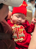 憶愛嬰兒帽子夏季薄款胎帽春秋新生兒嬰幼兒胎帽0-3個月寶寶帽子紅色 歲歲平安-紅色 建議0-3個月 曬單實拍圖