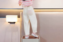 艾卡諾 I.KARNOW女童褲子春季2026新款女大童蘿卜褲牛仔褲春裝兒童白色休閑運動(dòng)褲 13143米白【牛仔褲】 160 曬單實(shí)拍圖
