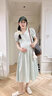 費(fèi)雪（Fisher-Price）費(fèi)雪孕婦裝夏裝孕婦夏天減齡娃娃裙子夏季不顯懷上衣孕晚期連衣裙 青瓷色連衣裙+膚色安全褲 L【125-145斤適穿】 曬單實(shí)拍圖