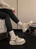 CARESS & KUDOS小白鞋女子厚底板鞋2025新款春秋品牌前十名增高舒適休閑運動(dòng)ck 米白色/銀色【百搭輕便內增高】 37 曬單實(shí)拍圖