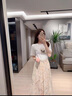 瑞秋兒連衣裙女夏季新款女裝時尚甜美印花T恤雪紡裙兩件套套裝裙子夏天 圖片色套裝 M 曬單實(shí)拍圖