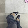 ELLE官方女鞋新款包頭涼鞋女法式方頭單鞋通勤低跟鞋子 黑色 3cm 37 (235mm) 標(biāo)準(zhǔn)碼 曬單實(shí)拍圖