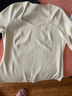 深呼吸DEEP BREATH女裝簡(jiǎn)約方領(lǐng)中袖套頭針織衫上衣T恤A301206 奶油白 L (4碼) 曬單實(shí)拍圖