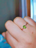 君恩石榴石紫水晶黃水晶透輝石橄欖石托帕石戒指女 s925銀竹節款 橄欖石戒指 曬單實(shí)拍圖