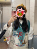 兩三事梵高針織馬甲背心女2025春季新款v領(lǐng)無(wú)袖毛線上衣 捉喵記 花色 M 曬單實(shí)拍圖