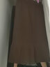 羅蒙（ROMON）羊毛針織半身裙女中長(cháng)款秋冬荷葉邊裹裙毛線(xiàn)一步裙包臀魚(yú)尾裙羊 咖啡色【長(cháng)度60CM】 S 【建議80-95斤】 曬單實(shí)拍圖