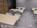 溢彩家具食堂餐桌椅小吃快餐桌椅四人位學(xué)校公司單位不銹鋼連體餐桌椅組合 四人位加粗鍍鋅腳PP塑料椅面 曬單實(shí)拍圖