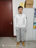 拇指白小T秋季新品三防長(zhǎng)袖T恤男士純棉圓領(lǐng)情侶百搭體恤二代白T 男款-皓白 2XL 曬單實(shí)拍圖