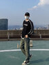 李寧圓領(lǐng)衛(wèi)衣男春秋季新款美式慵懶松弛感男生撞色寬松針織套頭衫 黑色(男女同款) XL 曬單實(shí)拍圖