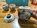 兮元記手繪青花茶具套裝整套陶瓷描金三才蓋碗茶杯中秋禮品送長(cháng)輩伴手禮 手繪青花火石紅西施1壺2杯向日葵 曬單實(shí)拍圖