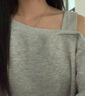 嵐玘美式衛衣女外套秋裝新款衣服斜肩上衣春秋款2024休閑風(fēng)長(cháng)袖無(wú)帽 灰色斜肩露肩長(cháng)袖衛衣 S 【80-100斤】 曬單實(shí)拍圖