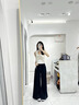 淘稚氣韓版防褪色丹寧藍(lán)寬松闊腿牛仔褲女新款彈力慵懶拖地褲子 丹寧藍(lán)-九分(156cm以下) L (109-120斤) 曬單實(shí)拍圖