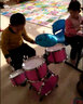 俏娃寶貝（QIAO WA BAO BEI）架子鼓兒童初學(xué)者1-3歲玩具男孩2音樂樂器6女5寶寶敲打鼓生日禮物 霓虹燈光多功能音樂鼓：粉色 曬單實(shí)拍圖
