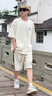 NASA RHUDE夏季短袖T恤套裝男潮流夏裝休閑男士夏天衣服運動男裝套裝寬松 23462米色 XL (建議體重130-150斤) 曬單實拍圖