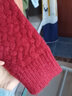 香影（xiangying）牛角扣紅色毛衣外套女2025秋冬新款寬松慵懶圓領(lǐng)長(cháng)袖針織開(kāi)衫 紅色 M 曬單實(shí)拍圖
