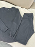 意芬男士秋衣秋褲套裝超薄款彈力修身線(xiàn)衣線(xiàn)褲新疆棉打底保暖內衣男 中灰【超薄棉-超舒膚】 L 曬單實(shí)拍圖