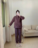 美即萊（MEIJILAI）夾棉睡衣女冬季保暖珊瑚絨三層加厚法蘭絨加絨冬天女士家居服套裝 3303 L （身高160-165體重100-120） 曬單實(shí)拍圖