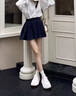 CAMILA KSENIA厚底休閑板鞋女2025新款時尚潮真皮復古顯高顯瘦運動鞋面包小白鞋 白色 37 曬單實拍圖