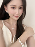 HEFANG何方珠寶貝母紐扣耳釘圓形優(yōu)雅輕奢高級感生日禮物送女友 圓形 曬單實拍圖
