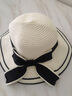 鑫諾翔沙灘帽子女夏季遮陽(yáng)帽防曬大沿帽可折疊百搭草帽防海邊太陽(yáng)帽涼帽 布草蝴蝶結款-奶白 均碼(55-59) 曬單實(shí)拍圖