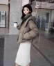 奧絲婕（Aosijie）高端品牌羽絨服女短款2025冬季新款時(shí)尚寬松小個(gè)子加厚白鴨絨外套 灰咖色 （90輕奢白鴨絨） M 【105-125斤】 曬單實(shí)拍圖