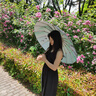 16骨黑膠遮陽(yáng)傘晴雨傘中式復(fù)古防曬防紫外線折疊晴雨傘 三折手開(kāi) 江南憶 16骨 曬單實(shí)拍圖