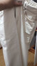 德瑪納牛仔褲純棉撞色線(xiàn)跡春秋中腰壓線(xiàn)哈倫褲子女 本白 28  曬單實(shí)拍圖