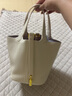 CLEHAN&KITECK女包包2025新款大容量通勤子母包水桶包菜籃子包生日禮物送女生 米白色（生日禮物送女友） 曬單實(shí)拍圖