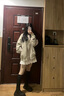 巧丂靴子女款2024新款長筒靴秋冬季厚底美拉德高筒黑色中筒長靴圓頭 黑色 單層 37 （卡碼拍大） 曬單實拍圖