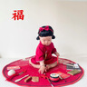 A 21 FUNB周歲禮服女寶寶夏季旗袍中國風(fēng)一歲女寶生日宴會(huì)抓周服唐裝小女孩 酒紅色 80 曬單實(shí)拍圖