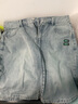 唐獅（TonLion）2023牛仔短褲男寬松闊腿薄款五分褲 淺牛仔藍 33  曬單實(shí)拍圖