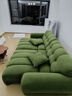 卡熙緹沙發(fā) 法式復古布藝電動(dòng)沙發(fā)多功能可伸縮沙發(fā)床兩用折疊墨綠色 復古綠|2.9米大四人位(雙電機) 牛奶親膚絨布-云端坐感 曬單實(shí)拍圖