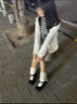 索菲堡 日系奶fufu字母毛衣女2023秋冬新款貂絨軟糯針織衫外穿寬松上衣 白色 均碼 曬單實拍圖